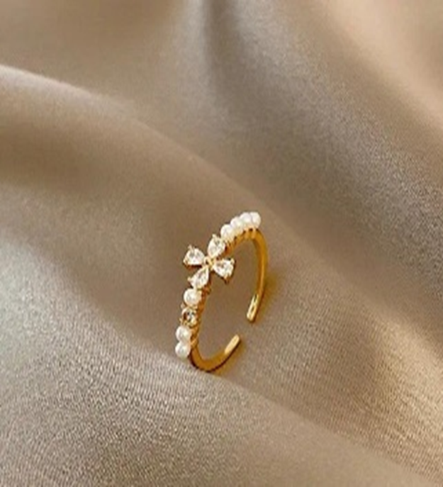 Fashion Geometric Metal Plating Inlay Rhinestones Women'S Open Ring ...